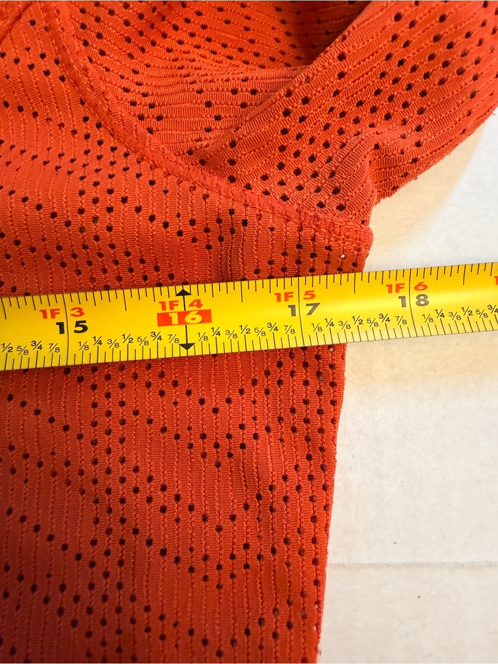 prAna Women’s Size Medium Angie Mesh Hoodie Pullover V-Neck Logo Orange USA Made - Picture 9 of 10